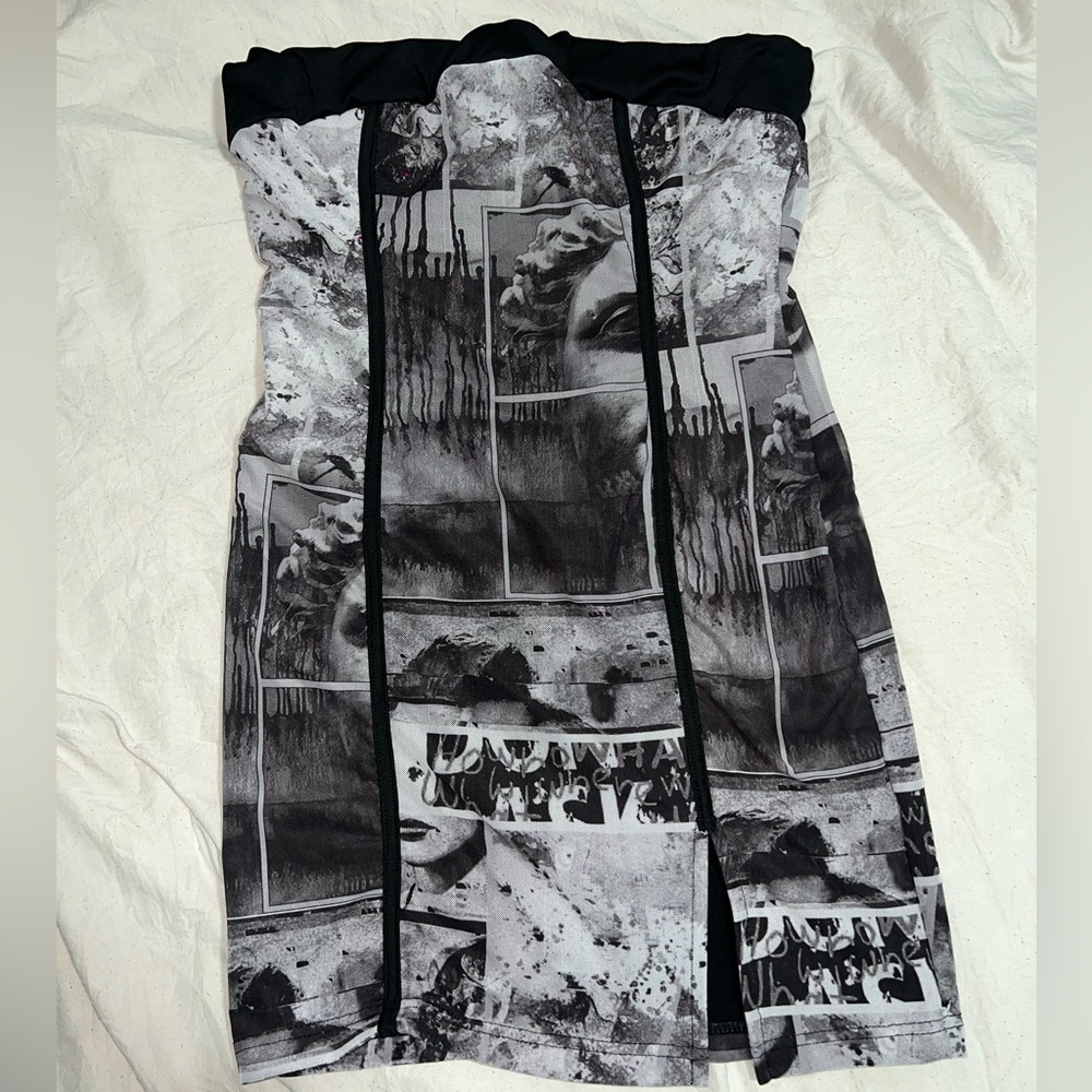 SHEIN Black and White Graphic Mini Dress